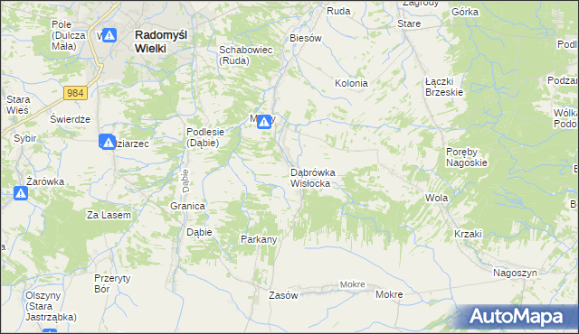 mapa Dąbrówka Wisłocka, Dąbrówka Wisłocka na mapie Targeo