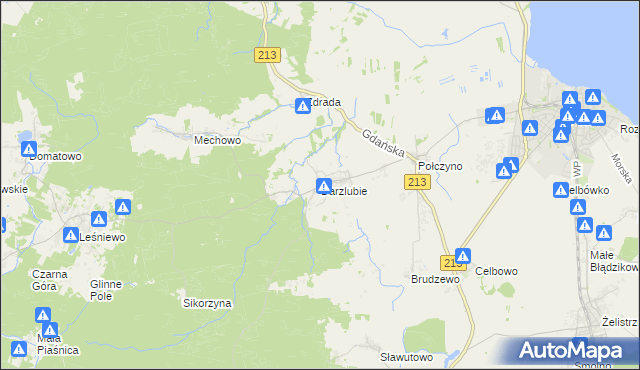 mapa Darzlubie, Darzlubie na mapie Targeo
