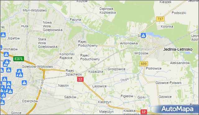 mapa Dawidów gmina Jedlnia-Letnisko, Dawidów gmina Jedlnia-Letnisko na mapie Targeo