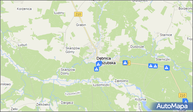 mapa Dębnica Kaszubska, Dębnica Kaszubska na mapie Targeo