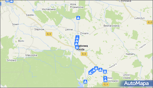 mapa Dębowa Kłoda, Dębowa Kłoda na mapie Targeo