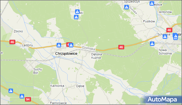 mapa Dębska Kuźnia, Dębska Kuźnia na mapie Targeo