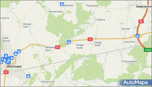 mapa Długie Nowe, Długie Nowe na mapie Targeo