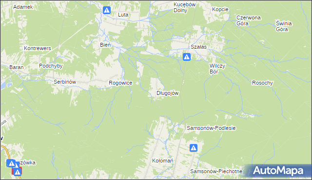 mapa Długojów, Długojów na mapie Targeo