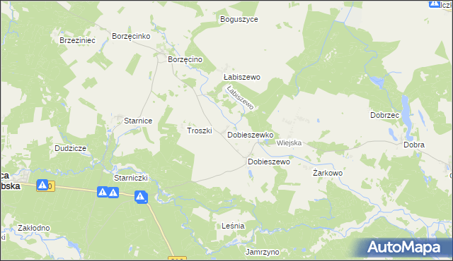 mapa Dobieszewko gmina Dębnica Kaszubska, Dobieszewko gmina Dębnica Kaszubska na mapie Targeo