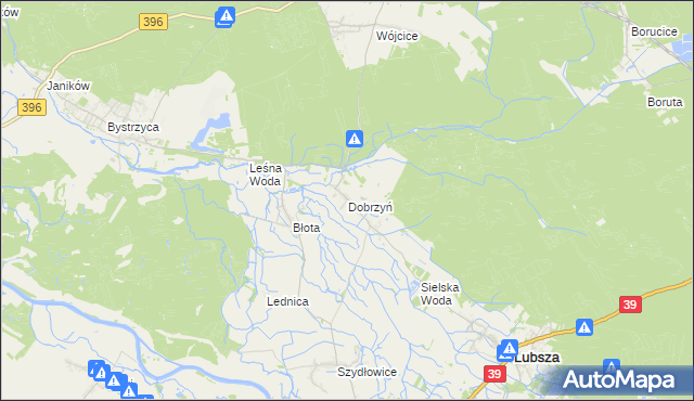 mapa Dobrzyń gmina Lubsza, Dobrzyń gmina Lubsza na mapie Targeo