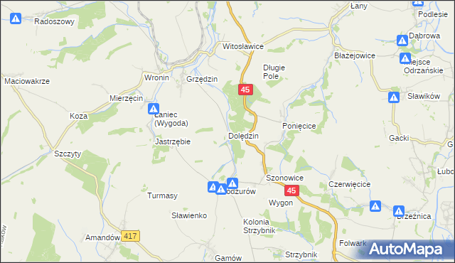 mapa Dolędzin, Dolędzin na mapie Targeo