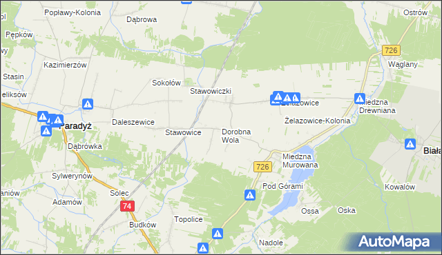 mapa Dorobna Wola, Dorobna Wola na mapie Targeo