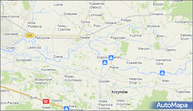mapa Drążno-Holendry, Drążno-Holendry na mapie Targeo