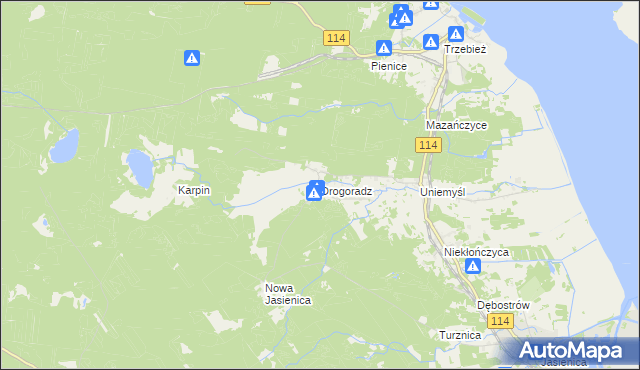 mapa Drogoradz, Drogoradz na mapie Targeo