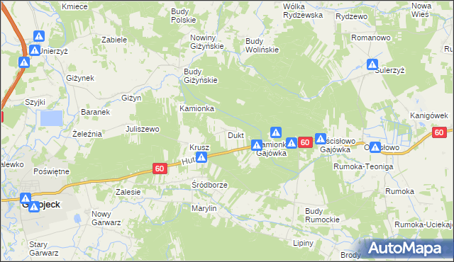 mapa Dukt, Dukt na mapie Targeo