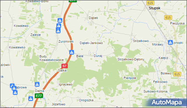 mapa Dunaj gmina Stupsk, Dunaj gmina Stupsk na mapie Targeo