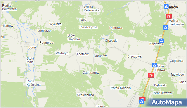 mapa Duranów, Duranów na mapie Targeo
