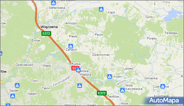 mapa Dziechciniec, Dziechciniec na mapie Targeo