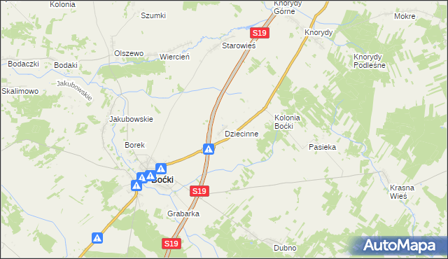 mapa Dziecinne, Dziecinne na mapie Targeo