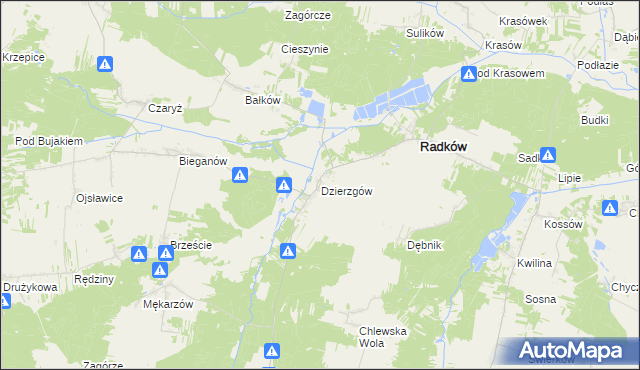 mapa Dzierzgów gmina Radków, Dzierzgów gmina Radków na mapie Targeo