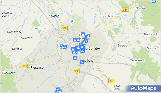 mapa Dzierżoniów, Dzierżoniów na mapie Targeo