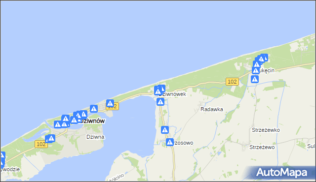 mapa Dziwnówek, Dziwnówek na mapie Targeo