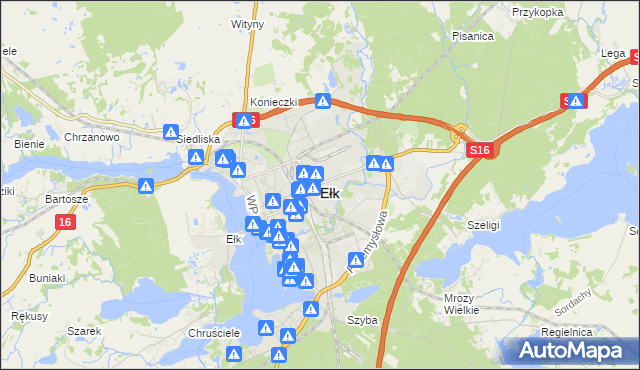 mapa Ełku, Ełk na mapie Targeo