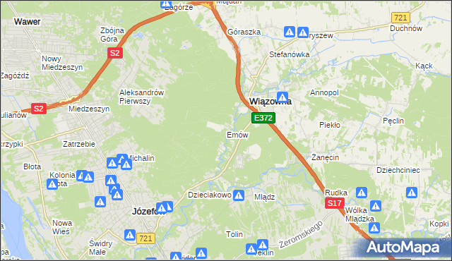 mapa Emów, Emów na mapie Targeo