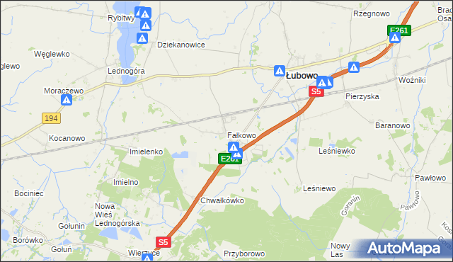 mapa Fałkowo, Fałkowo na mapie Targeo