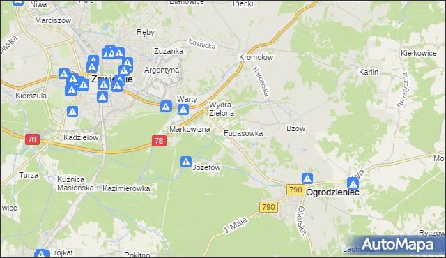 mapa Fugasówka, Fugasówka na mapie Targeo