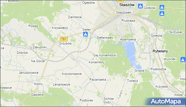 mapa Gaj Koniemłocki, Gaj Koniemłocki na mapie Targeo
