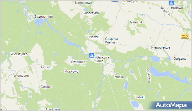 mapa Gałąźnia Mała, Gałąźnia Mała na mapie Targeo