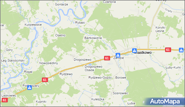 mapa Gałkówka gmina Miastkowo, Gałkówka gmina Miastkowo na mapie Targeo