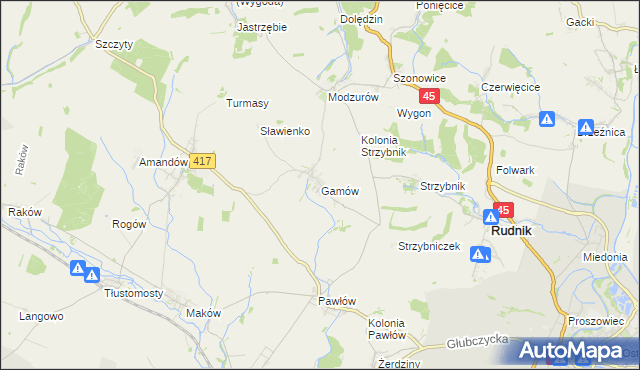 mapa Gamów, Gamów na mapie Targeo