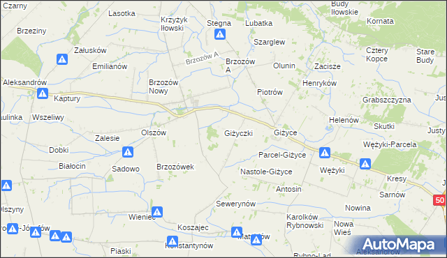 mapa Giżyczki, Giżyczki na mapie Targeo