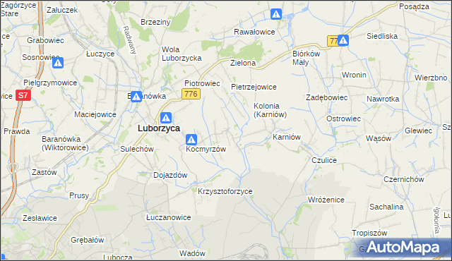 mapa Głęboka gmina Kocmyrzów-Luborzyca, Głęboka gmina Kocmyrzów-Luborzyca na mapie Targeo