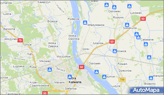 mapa Glinki gmina Karczew, Glinki gmina Karczew na mapie Targeo