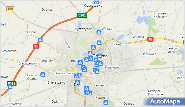 mapa Gniezna, Gniezno na mapie Targeo