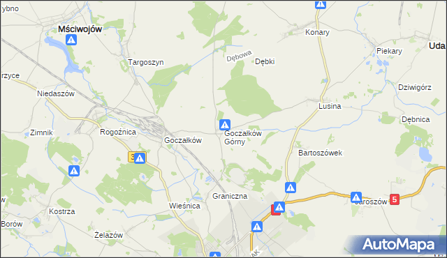 mapa Goczałków Górny, Goczałków Górny na mapie Targeo