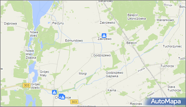 mapa Godziszewo gmina Siedlec, Godziszewo gmina Siedlec na mapie Targeo