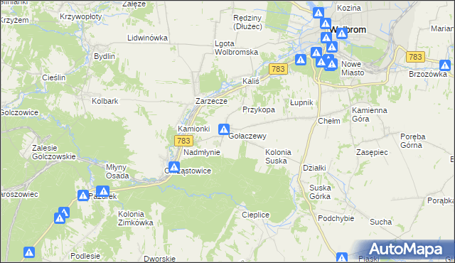 mapa Gołaczewy, Gołaczewy na mapie Targeo