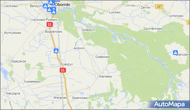 mapa Gołębowo, Gołębowo na mapie Targeo