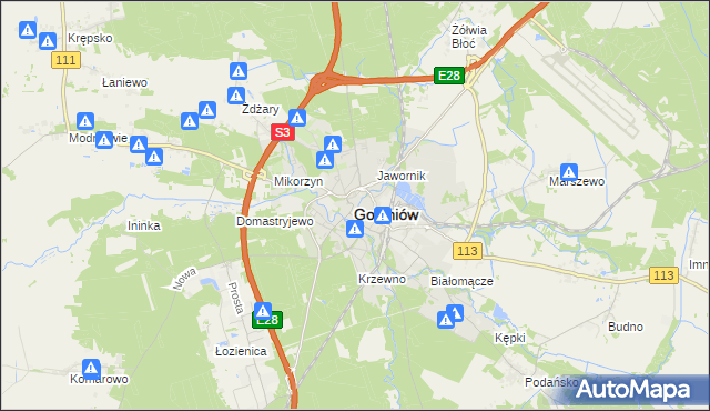mapa Goleniów, Goleniów na mapie Targeo