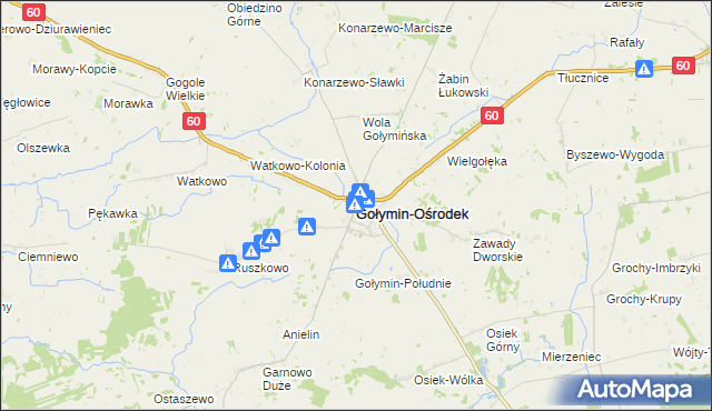 mapa Gołymin-Ośrodek, Gołymin-Ośrodek na mapie Targeo