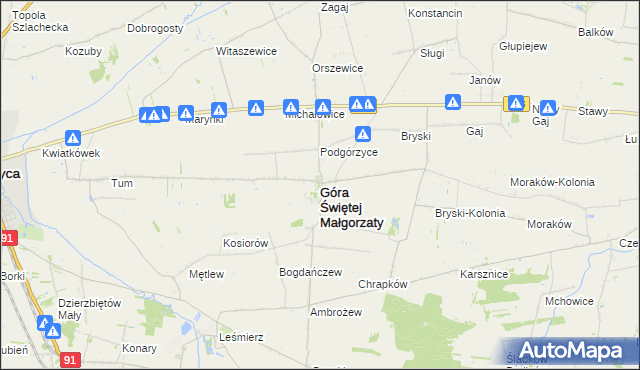 mapa Góra Świętej Małgorzaty, Góra Świętej Małgorzaty na mapie Targeo