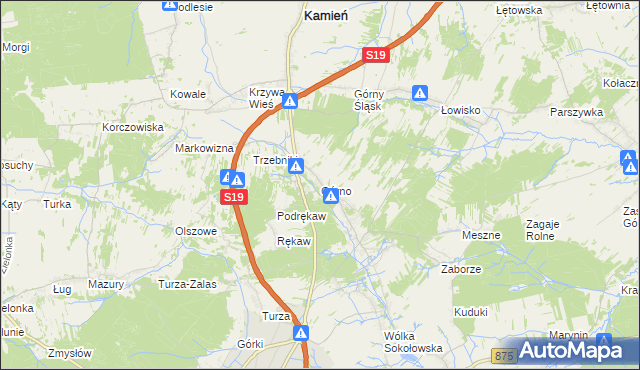 mapa Górno gmina Sokołów Małopolski, Górno gmina Sokołów Małopolski na mapie Targeo