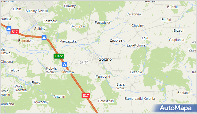 mapa Górzno powiat garwoliński, Górzno powiat garwoliński na mapie Targeo