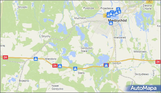 mapa Gorzycko Stare, Gorzycko Stare na mapie Targeo