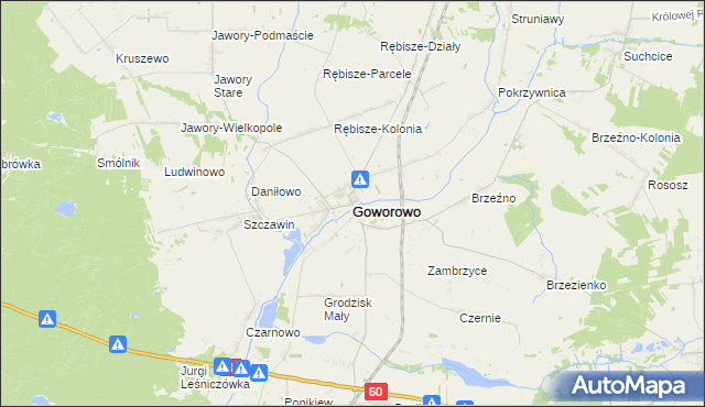 mapa Goworowo powiat ostrołęcki, Goworowo powiat ostrołęcki na mapie Targeo