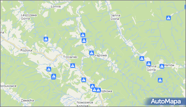 mapa Grąziowa, Grąziowa na mapie Targeo