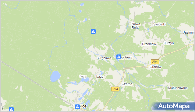 mapa Gręzawa, Gręzawa na mapie Targeo