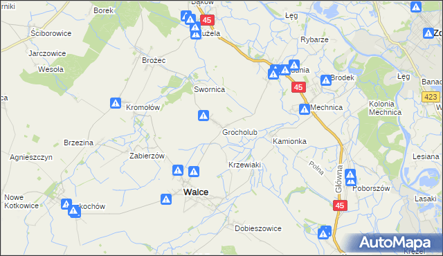 mapa Grocholub, Grocholub na mapie Targeo