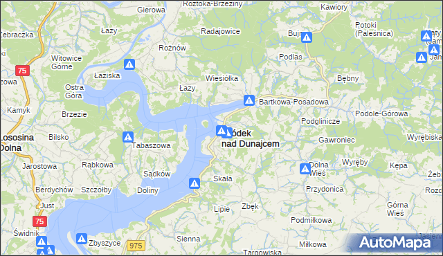 mapa Gródek nad Dunajcem, Gródek nad Dunajcem na mapie Targeo