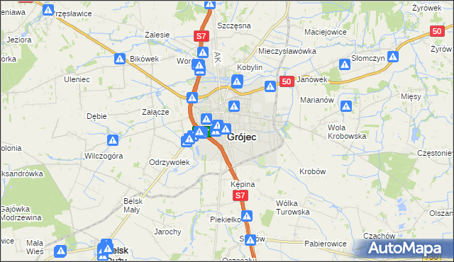 mapa Grójec, Grójec na mapie Targeo